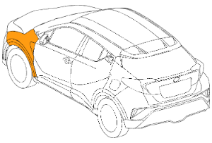 покраска крыла toyota c-hr